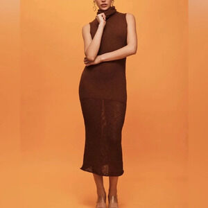 NWT Savannah Morrow The Label Darya Dress in Cocoa Sz Small